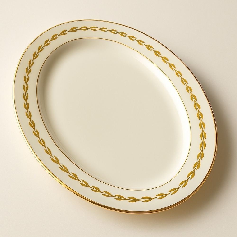 Lenox Autumn Wreath Platter Gold Trim‎ 17 inches